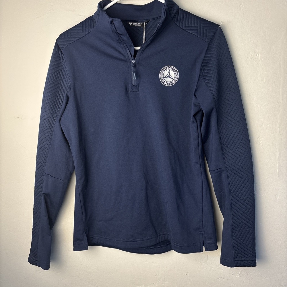 Mercedes Benz 1/4 Zip  Levelwear Performance Pullover Womens Small Blue New